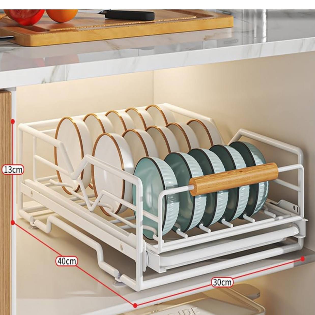 Rolling Dish Rack Organizer
