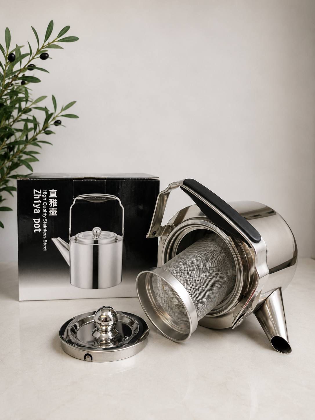 Pure Stainless Steel Teapot