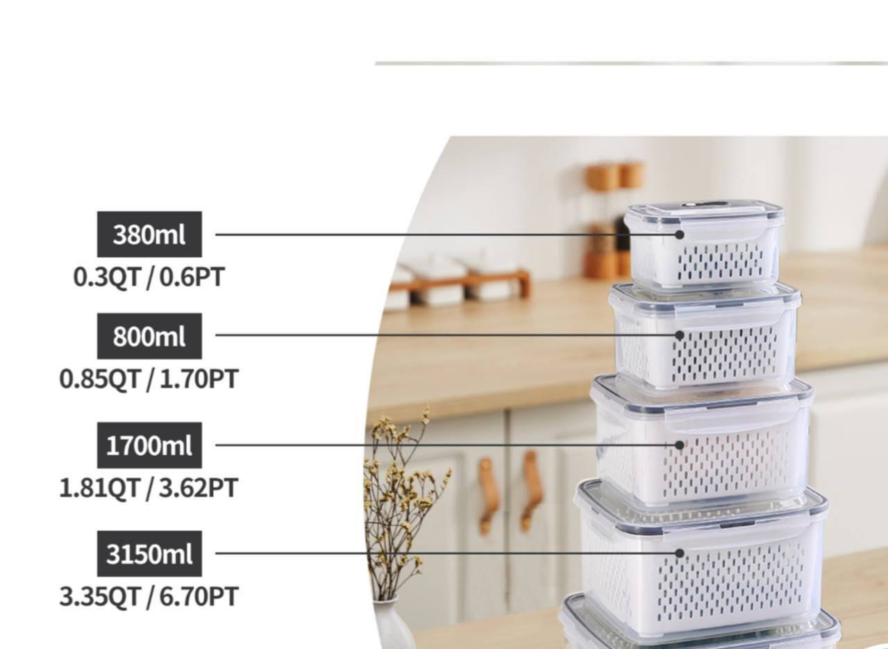 4-Piece Fridge Storage Container Set