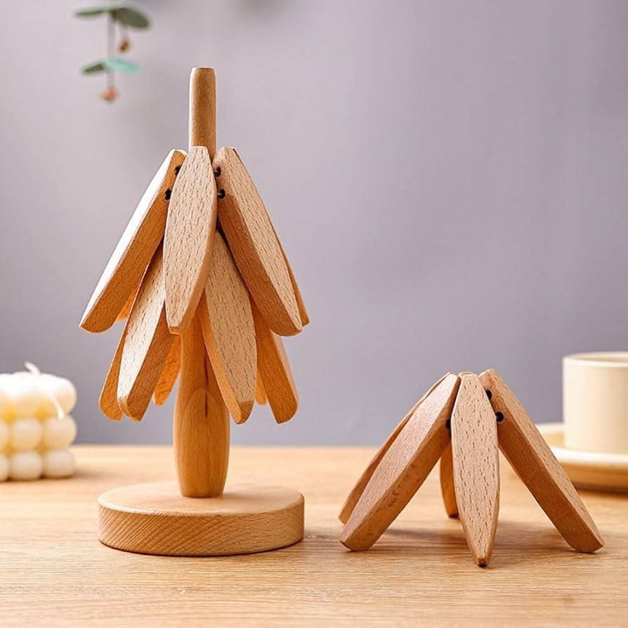 Wooden Tree Coaster Set (5 pcs)