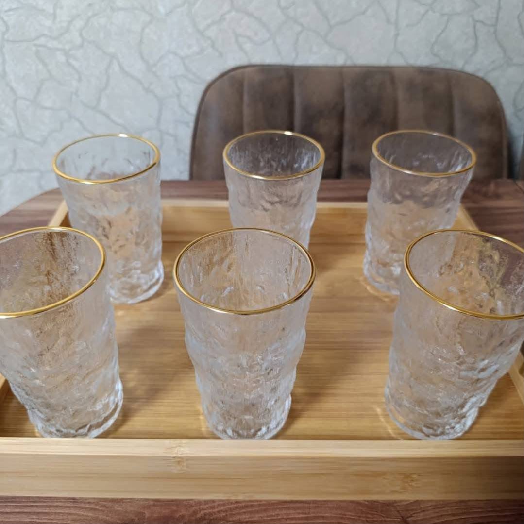 Gold Letter Glass Cup Set