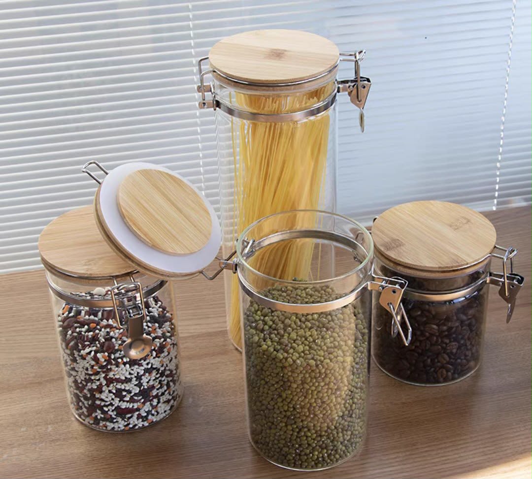 Glass Jar with Wooden Lid