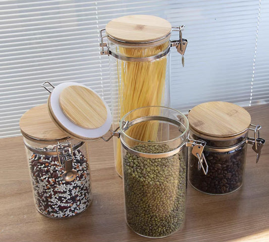 Glass Jar with Wooden Lid