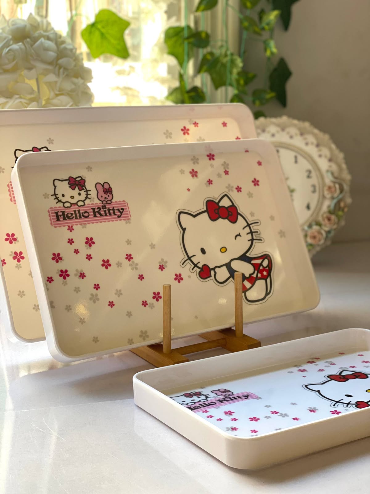 3-Piece Melamine Serving Tray Set