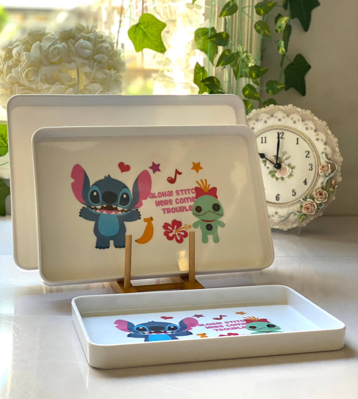 3-Piece Melamine Serving Tray Set