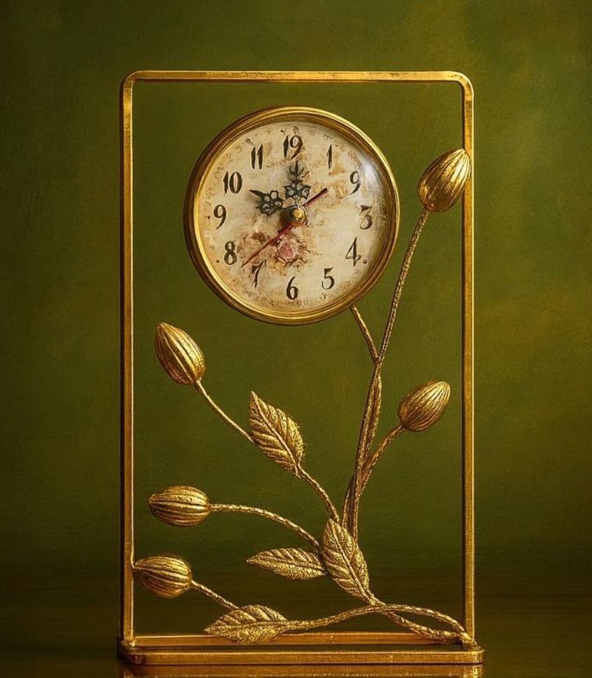 Metal Decorative Stand with Clock
