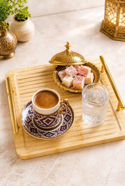 Wooden Serving Tray Set