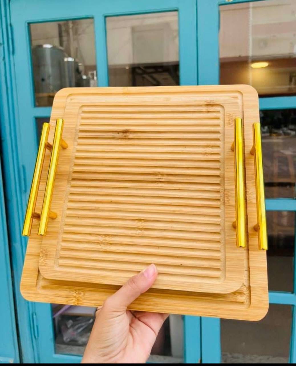 Wooden Serving Tray Set