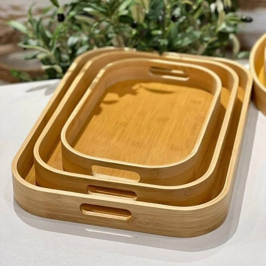 Wooden Serving Tray Set