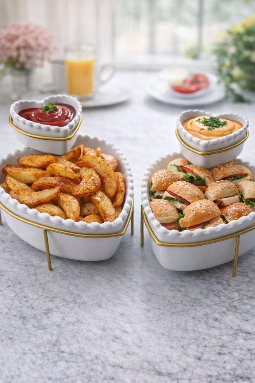 Heart-Shaped Serving Set