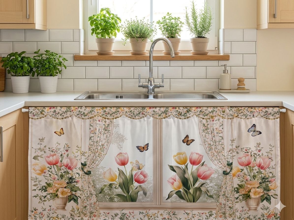 Waterproof Kitchen Sink Curtain