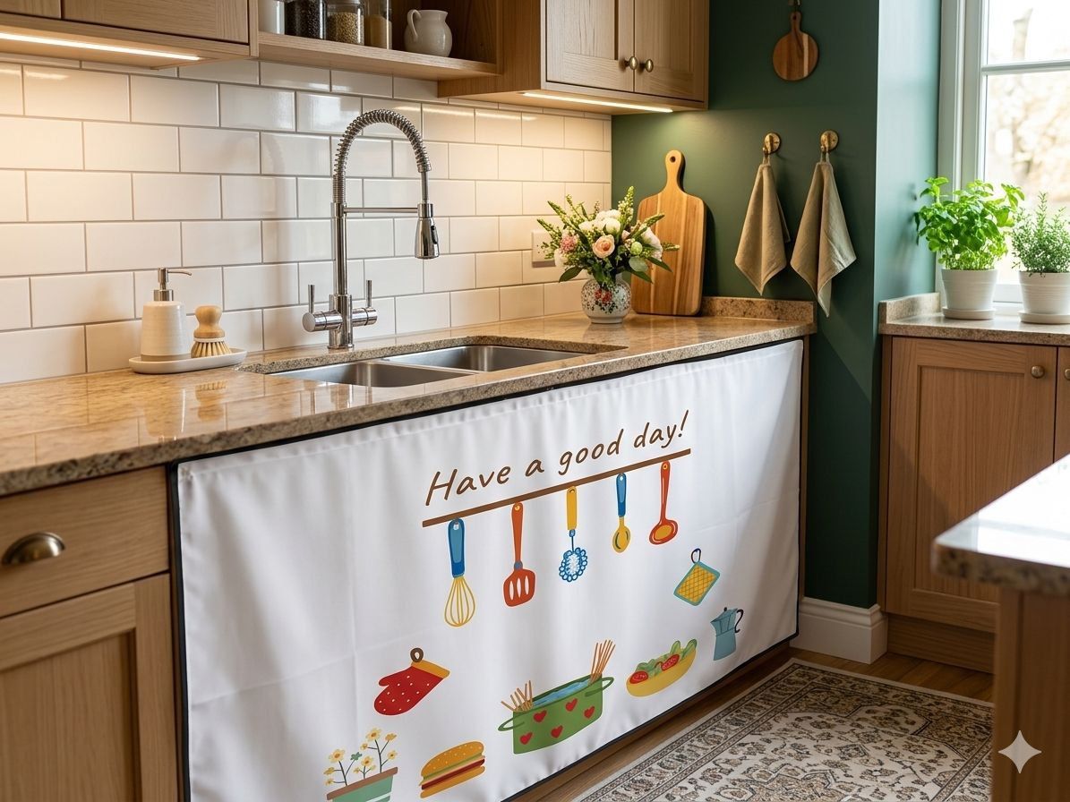Waterproof Kitchen Sink Curtain