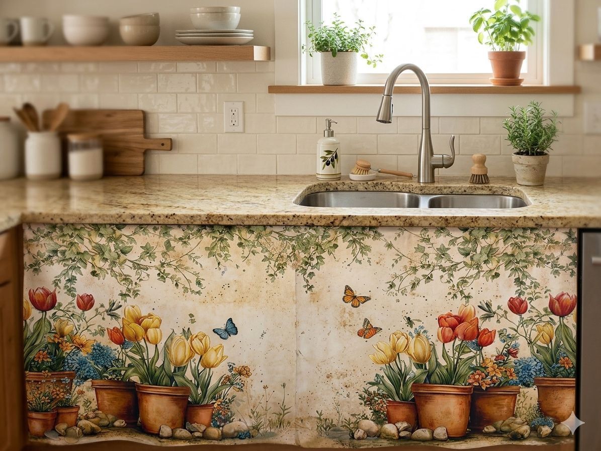 Waterproof Kitchen Sink Curtain