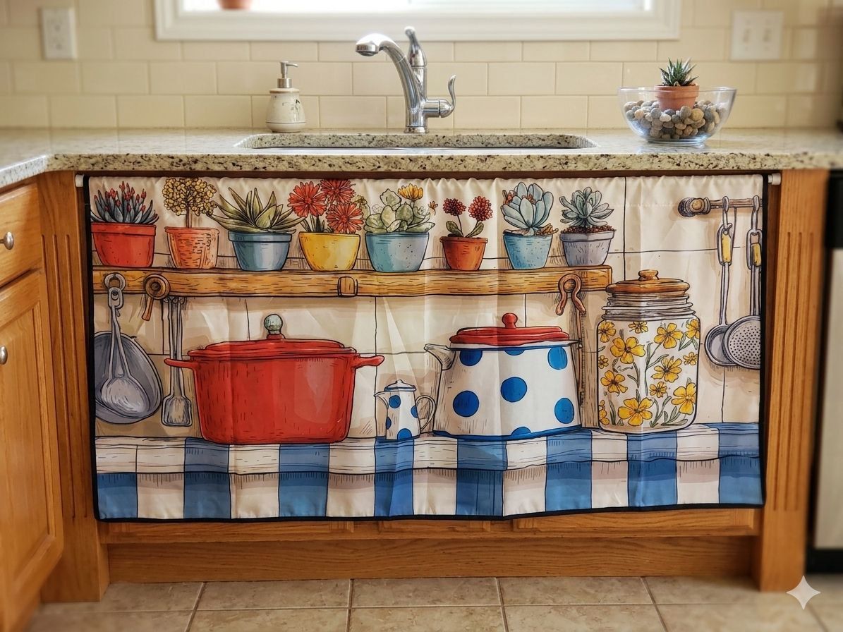Waterproof Kitchen Sink Curtain