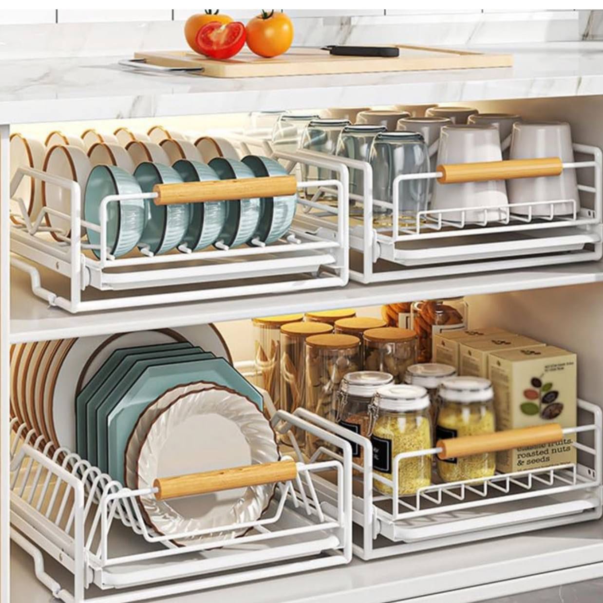 Rolling Dish Rack Organizer