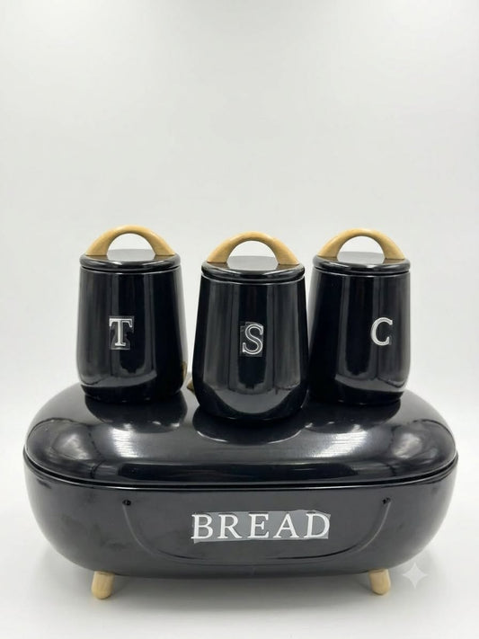 Metal Bread Basket & Coffee Corner Set